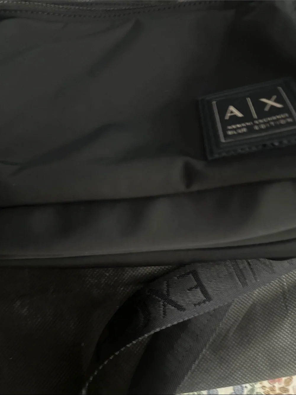 Armani Exchange Black Nylon Messenger Crossbody Bag